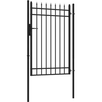 OUTSUNNY Puerta De Jard&iacute;n Puerta Para Valla De Acero Galvanizado Con Decoraci&oacute;n De Flechas Cerradura Y Llaves Puerta Para Exterior Patio 107x204 Cm