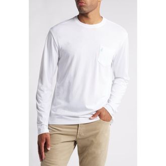 Johnnie-O Brennan 2.0 Long Sleeve Pocket T-Shirt in White at Nordstrom, Size Xx-Large