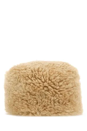 Toteme Womens Beige Shearling Hat Butter Cappelli