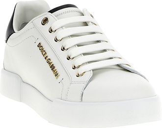 Dolce & Gabbana Womens Bicolor Calfskin Low Top Sneakers