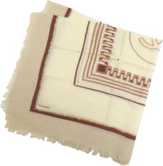 Chanel Pre-owned Stole - Dames - Vintage Accessoires - Beige - ONE Size - Wol - Vintage