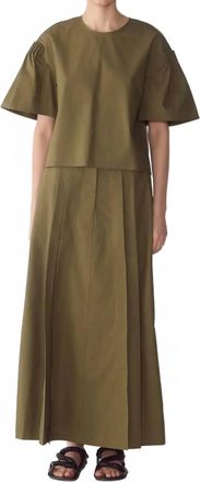 Foemina Aubree Round Neck Top In Jeep
