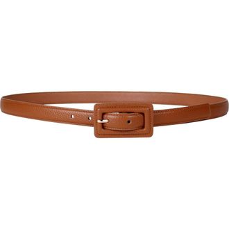 Linea Pelle Pebbled Rectangular Buckle Belt in Smoked Honey at Nordstrom Rack, Size X-Large