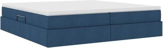 vidaXL Storage Bed with Mattress Blue 200 x 200 cm Polyester vidaXL
