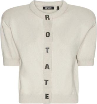 Rotate Firm Knit Ss Cardigan - Dames - Vesten - Grijs - XL - Katoen - Truien & Vesten