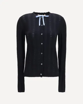 Marni Wool and silk Cardigan with bow Female 40
