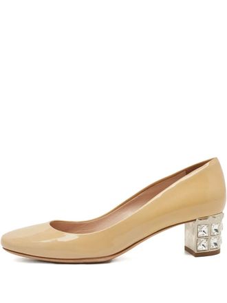 Miu Miu 2024 45mm leather pumps - Neutrals