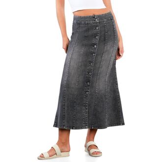 Wash Lab Denim Stretch Denim Maxi Skirt in Soft Grey at Nordstrom, Size 30