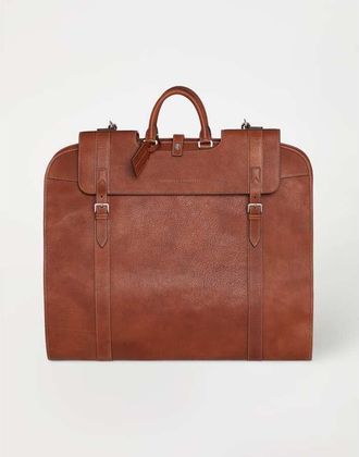 Brunello Cucinelli Mens Copper Leather Briefcase Bag