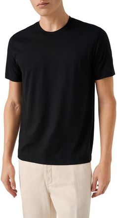 Eton Silk & Cotton T-Shirt in Black at Nordstrom, Size Xx-Large