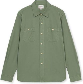 Fortela Workt Cotton Shirt in Green at Nordstrom, Size Xx-Large