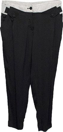 Robert Rodriguez Robert Rodriguez Black Silk Blend Trousers with Grey Waist Size XS