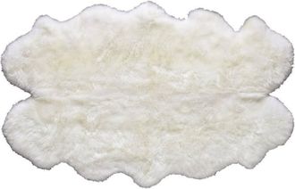 Maisons du monde Alfombra shaggy marfil de piel de oveja 110 &times; 180cm