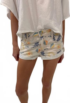 Free People Womens Cali Cuffed Printed Short In Havana Combo