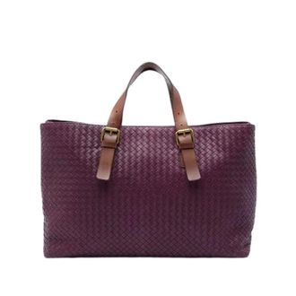 Bottega Veneta Pre-owned Woven Nappa Leather Tote - Pre-owned - Mujer - P&uacute;rpura - ONE SIZE