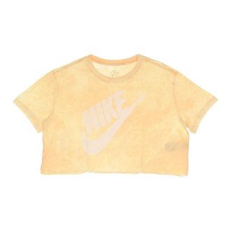 Nike T-Shirts, female, Orange, Size: L Crop Tee Wash Futura