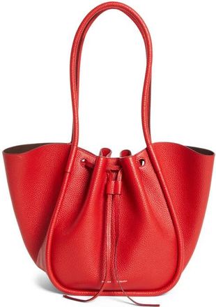 Proenza Schouler Large Ruched Leather Tote in Tomato at Nordstrom