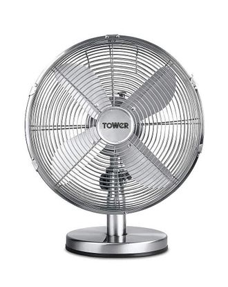 Tower 12 Silver Chrome Desk Fan