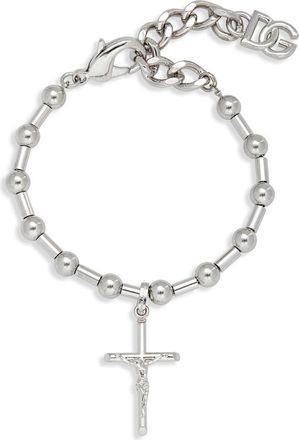 Dolce & Gabbana Cross Bead Bracelet in Argento/Palladio at Nordstrom