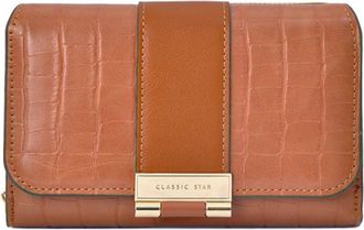 Generic Mini Clutch Wallets for Women, Trifold Purse Bag with ID Window, Medium Wallet Multi-slot Card Holder,Trendy Evening Bags (Brown,L15xW9.4xH4cmL5.9xW3.