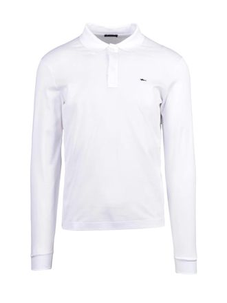 Paul & Shark White Long-Sleeve Cotton Polo Shirt