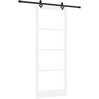 vidaXL Vidaxl - Puerta Corrediza Manual Blanco 93 X 232 Cm Madera Y Metal