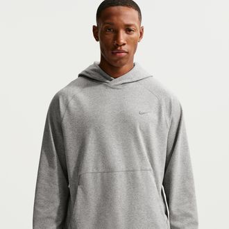 Nike Mens Primary NanoKnit Dri-FIT UV Protection Pullover Performance Hoodie in Grey | II1304-226