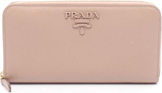 Prada Pink Leather Long Wallet (Bi-Fold) (Pre-Owned)