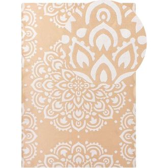 Beliani Beliani - Alfombra Rectangular Moderna Para Interior Exterior Patr&oacute;n Oriental 160 X 230 Cm Beige Karwar