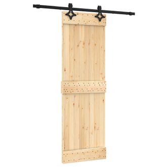 vidaXL Puerta Corredera 70 X 210 Cm Natural Y Negro Vidaxl