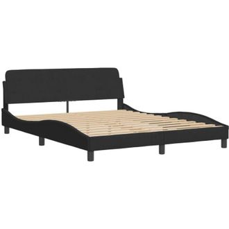 vidaXL Estructura De Cama Con Luces Led Terciopelo Negro 160x200 Cm Vidaxl