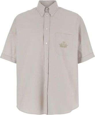 Fendi Mens Logo Embroidered Button Down Shirt, Size Small