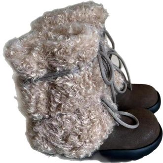 Generic Womens Fuzzy Winter Snow Boots Warm Faux Fur Lining Mid-Calf Bootie Stylish Ankle Booties With Synthetic Fur Cuff(Brown,5.5)