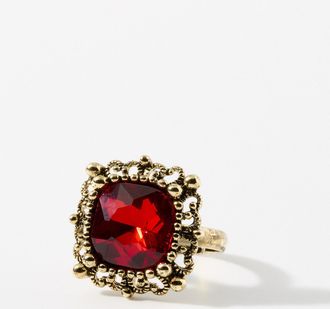 Simons Womens Red stone decorative ring