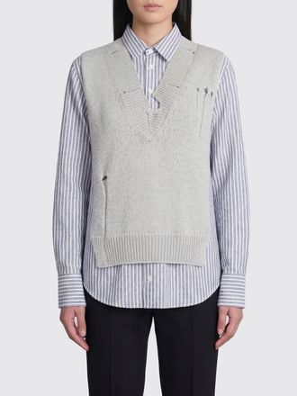 Maison Margiela Striped Cotton And Linen Shirt With Faux Vest