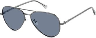 Polaroid Moderne Blauwe Gepolariseerde Zonnebril - unisex - Zonnebrillen - Grijs - 59 MM - Accessoires