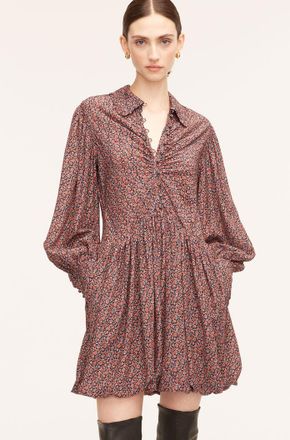 Rebecca Taylor Whisper Roseen Fleur Silk Shirt Dress