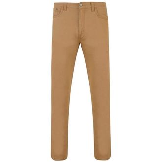 KAM Mens Extra Tall Slim Fit Stretch Chino Trousers (Alba) in Stone in 34W x L38