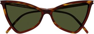 Saint Laurent Geometric Cat-Eye Sunglasses - Brown