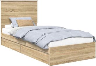 vidaXL Cama Con Almacenamiento Con Cabecera Roble Sonoma 90 X 200 Cm Vidaxl