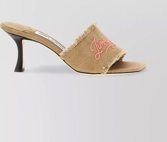 Jimmy Choo London alexia frayed edge square toe sandals