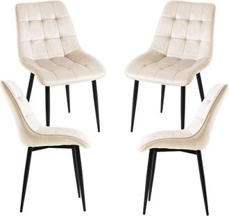 Regalos Miguel Regalos Miguel - Packs Sillas Comedor - Pack 4 Sillas Cade Terciopelo - Beige