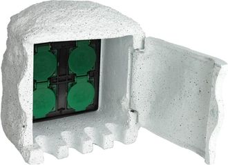 vidaXL Enchufe De Jard&iacute;n 4 Ranuras Resistente Al Agua Resina Blanco Vidaxl