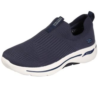 Skechers Womens Go Walk Arch Fit Iconic Sneaker, Navy Textile Trim, 3 UK