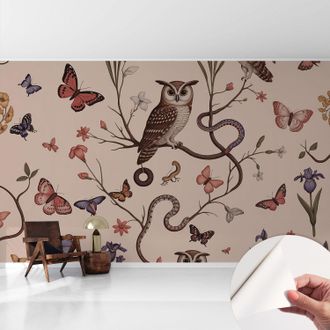 Tulup Carta Da Parati Autoadesiva - Fotomurale Adesivo - Design Elegante - Stile Moderno - Gufo Natura 416x254 Cm