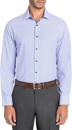 W.R.K Slim Fit Micro Floral Performance Dress Shirt in Lilac at Nordstrom, Size 16.5