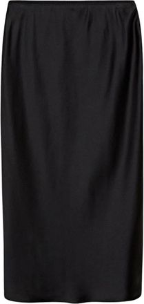 Joseph Silk Satin Isaak Rok - Dames - Midirokken - Zwart - XL - Satijn - Rokken
