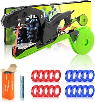 OEM Herramienta Profesional Para Atar Plantas Con Cinta Adhesiva, Incluye 20 Rollos De Cinta Y 1 Caja De Clavos - Rojo