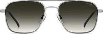 Carrera 57mm Gradient Oversize Aviator Sunglasses in Ruthenium Black/green Shaded at Nordstrom