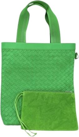 Bottega Veneta Pre-owned Vintage Tote Bag - Dames - Vintage Shopper - Groen - ONE Size - Leer - Vintage